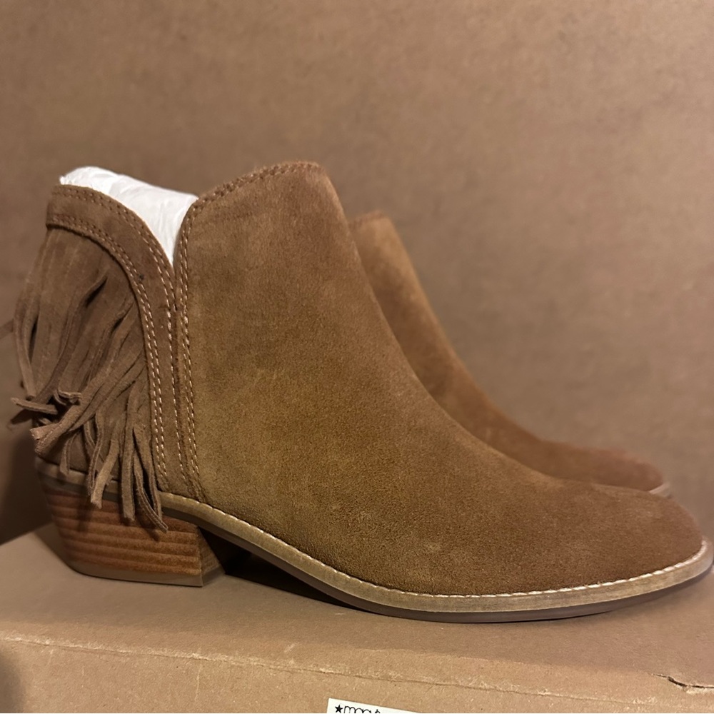 Lucky Brand Women's Brown Suede Fringe Booties